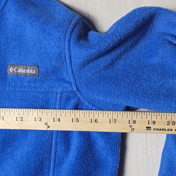 Columbia Fleece Jacket Youth L (14-16) Blue Full Zip Up Hooded Fleece Coat - Picture 6 of 10